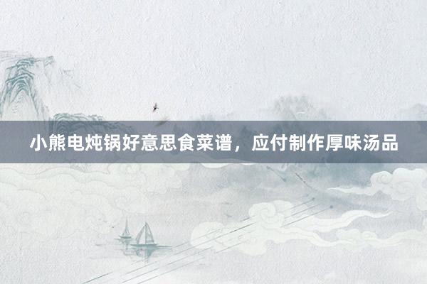 小熊电炖锅好意思食菜谱，应付制作厚味汤品
